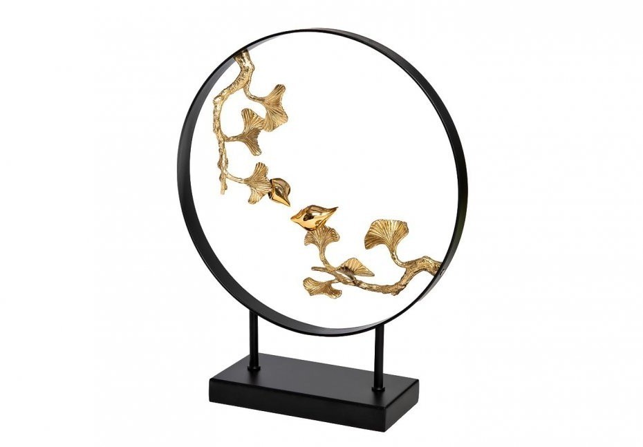 Декор "Листья с 2 золотыми птичками" 32*40см (TT-00004764)