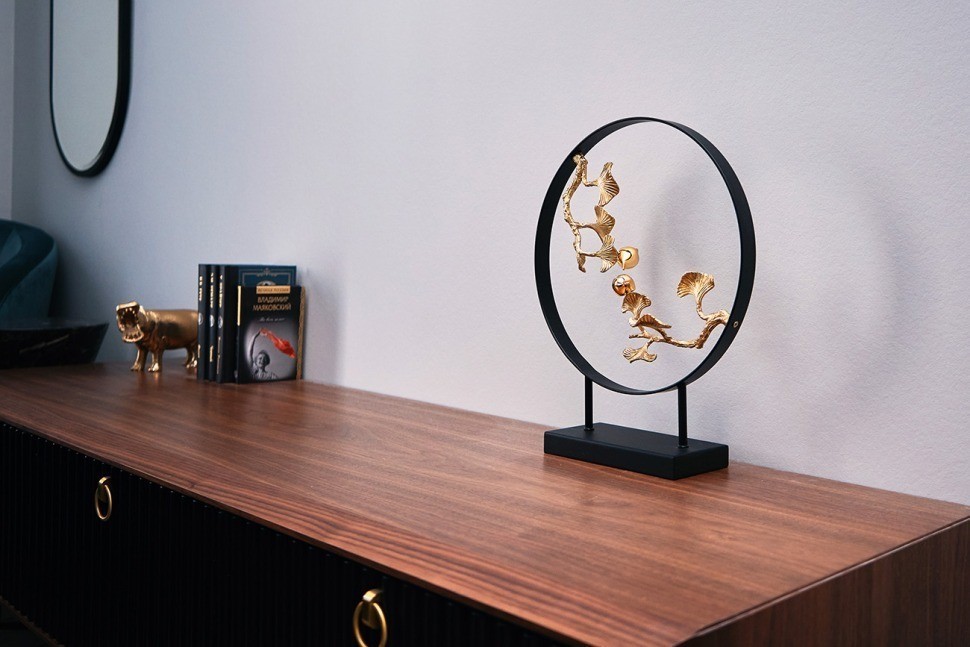 Декор "Листья с 2 золотыми птичками" 32*40см (TT-00004764)