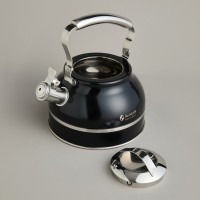 Чайник agness со свистком 2,7л, термоаккумулирующее дно, 304 сталь,  индукция (914-303)