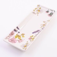 Блюдо сервировочное прямоугольное Розовый сад доломит LR (60267)