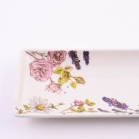 Блюдо сервировочное прямоугольное Розовый сад доломит LR (60267)