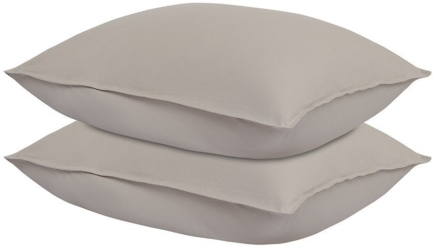 Набор наволочек изо льна и хлопка серо-бежевого цвета из коллекции essential, 50х70 см (77144)