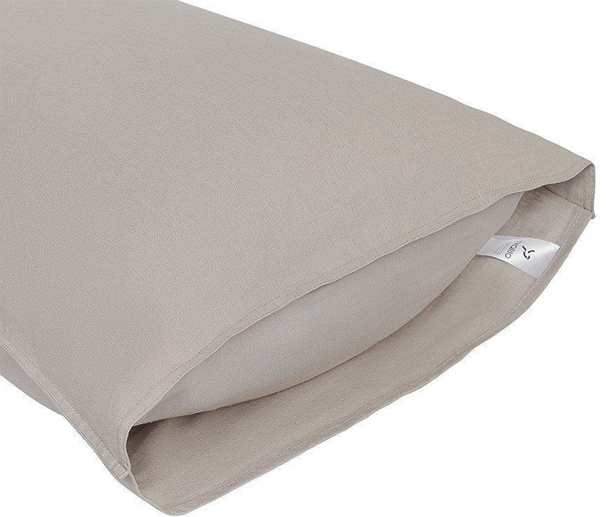 Набор наволочек изо льна и хлопка серо-бежевого цвета из коллекции essential, 50х70 см (77144)