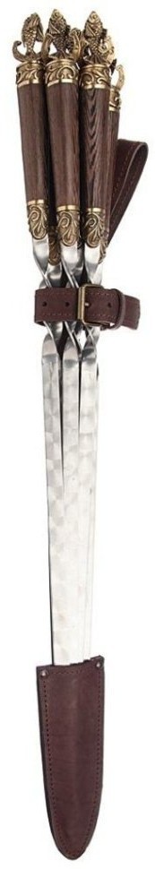 Набор из 6-ти шампуров с лямкой "рыбка с подковой на счастье" 56 см Lefard (385-416)