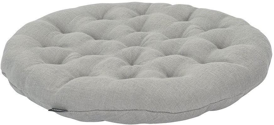 Подушка на стул круглая из стираного льна серого цвета из коллекции essential, 40х40x4 см (73771)