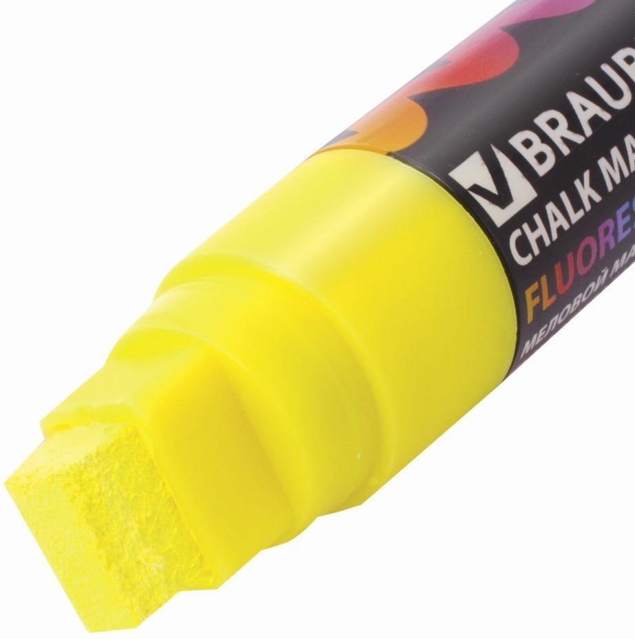Маркер меловой Brauberg Pop-Art 15 мм желтый 151538 (3) (65702)