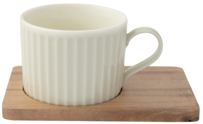 Набор из 2-х чашек для чая Время отдыха, чёрная и светло-оливковая, 0,25 л - EL-R1641/TBR3 Easy Life