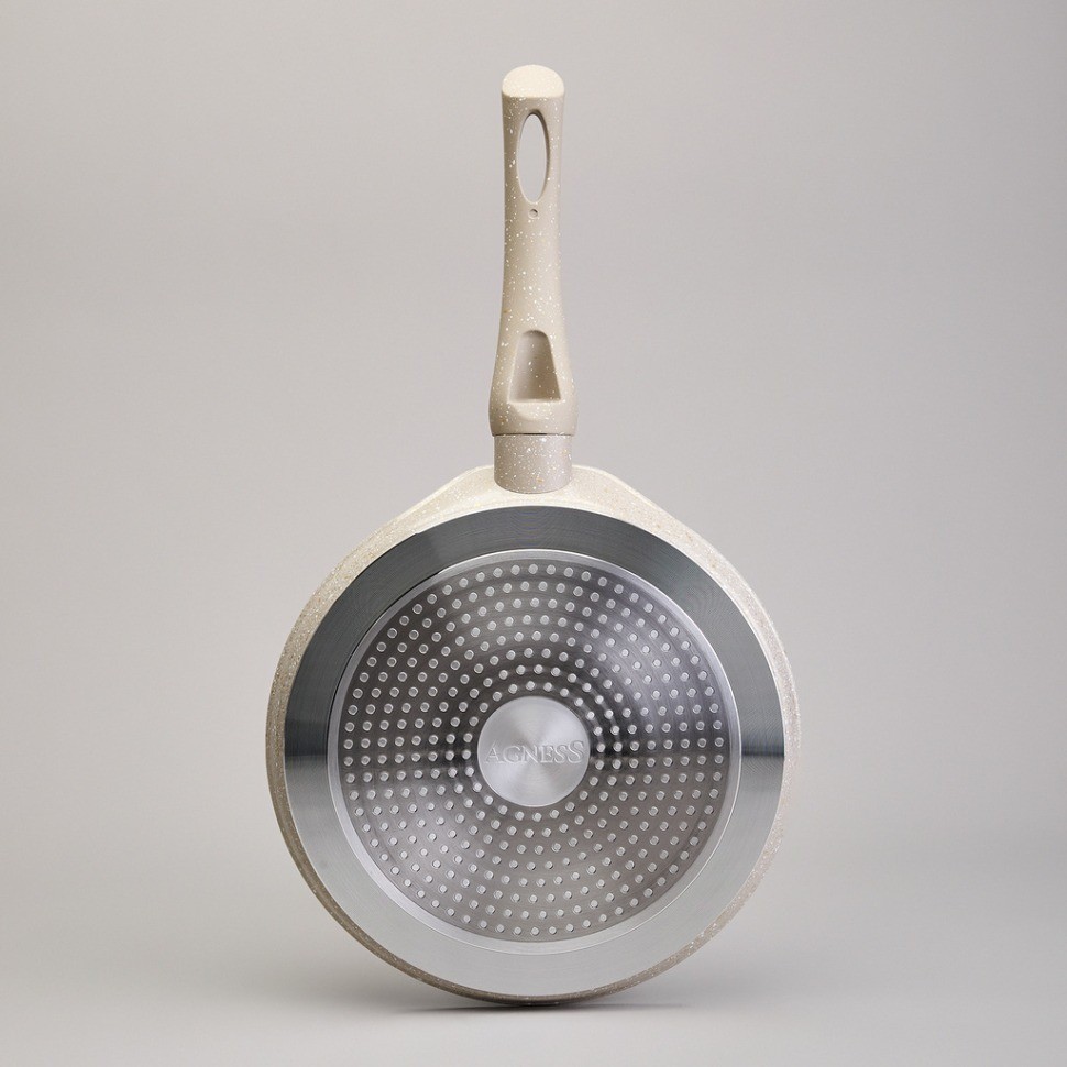 Сковорода блинная agness с антипригарным покрытием "latte", 24х2см, индукционное дно (932-519)