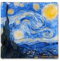 Тарелка квадратная Звездная ночь (В. Ван Гог), 13х13 см - CAR198-7310 Carmani