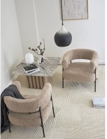 Кресло hugme, букле, миндальное молоко (77335)