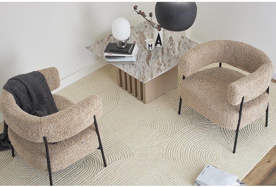 Кресло hugme, букле, миндальное молоко (77335)