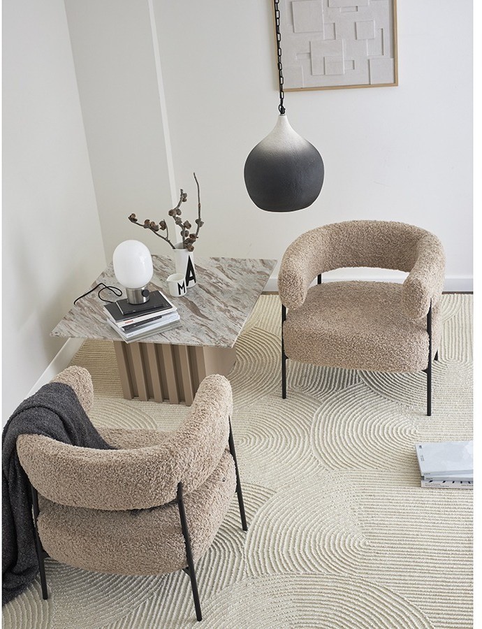 Кресло hugme, букле, миндальное молоко (77335)