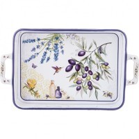 Блюдо прямоугольное с ручками &quot;прованс оливки&quot; 32,5*19*6 см Lefard (104-855)