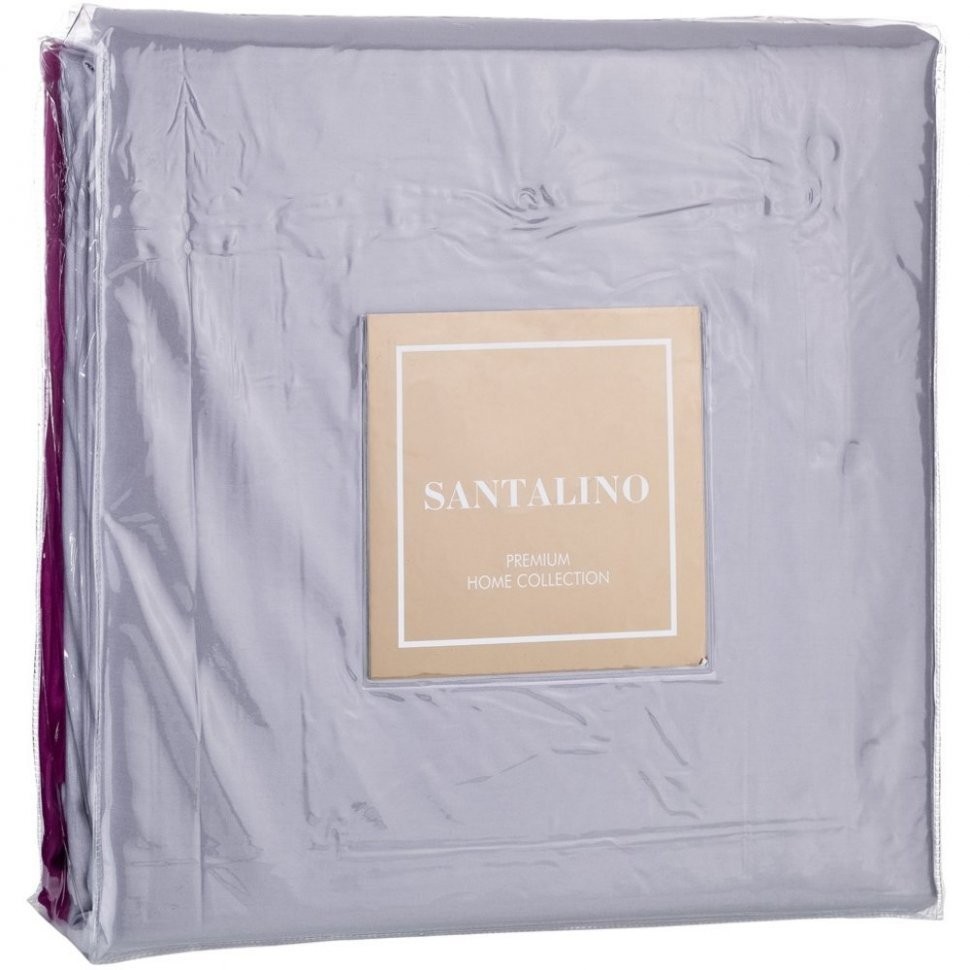 Кпб евро  "мозаика" хлопок 100%, фуксия+серый, сатин, SANTALINO (985-025)