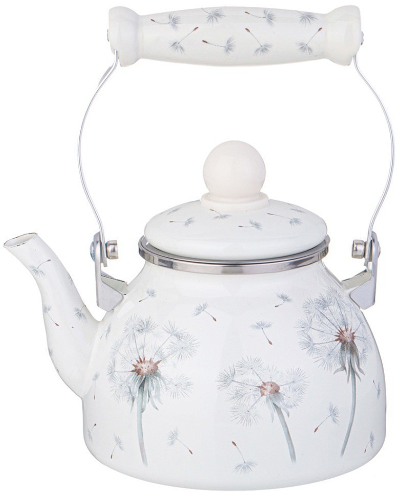 Чайник agness эмалированный со съемным фильтром из нжс серия "dandelion", 1,1 л (943-051)