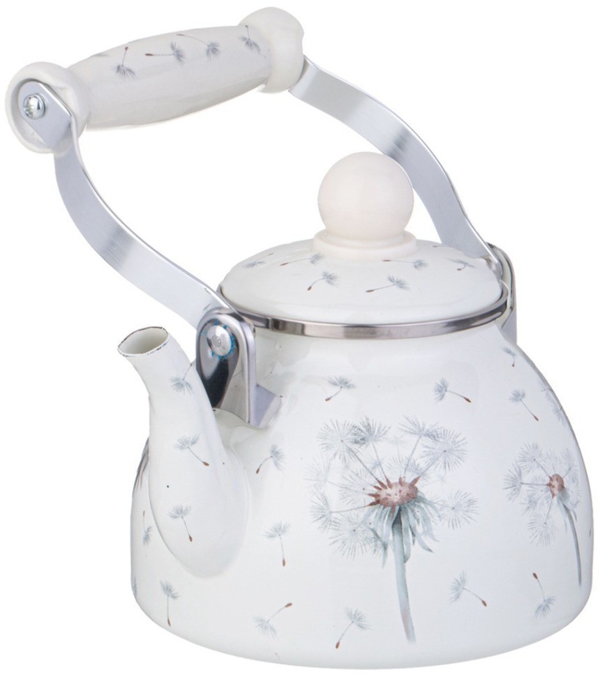 Чайник agness эмалированный со съемным фильтром из нжс серия "dandelion", 1,1 л (943-051)