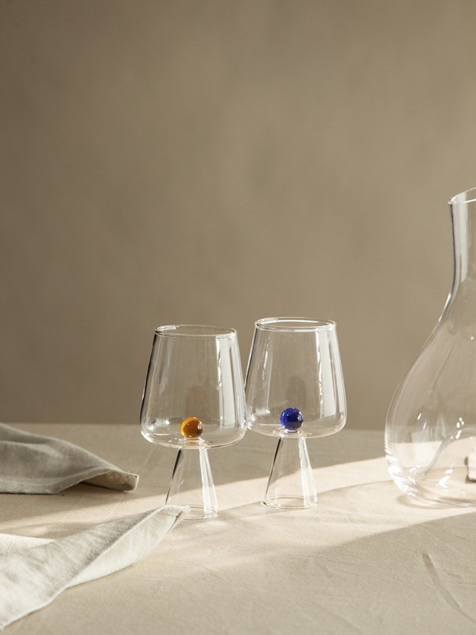 Набор бокалов для вина orb, 400 мл, синий/янтарный, 2 шт. (79207)