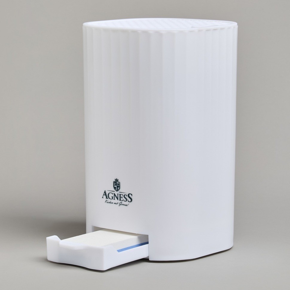 Подставка для ножей agness с точильным камнем 13,6*14,6*23 см (907-320)