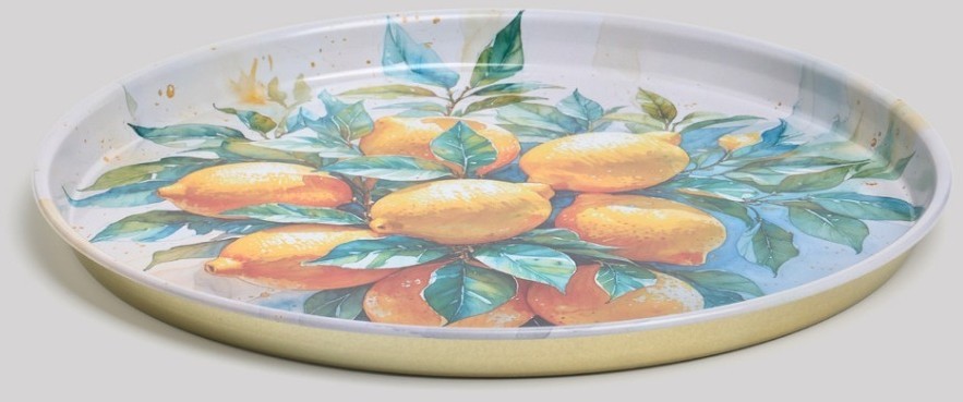 Поднос сервировочный agness "citrus charm" 33*2,1 см (898-244)