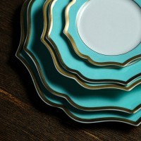 Тарелка LION005TY003265, 28 см, костяной фарфор, tiffany, ivory, gold, LE COQ