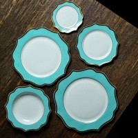 Тарелка LION005TY003265, 28 см, костяной фарфор, tiffany, ivory, gold, LE COQ