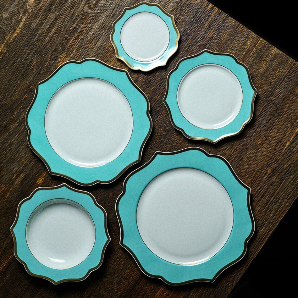 Тарелка LION005TY003265, 28 см, костяной фарфор, tiffany, ivory, gold, LE COQ