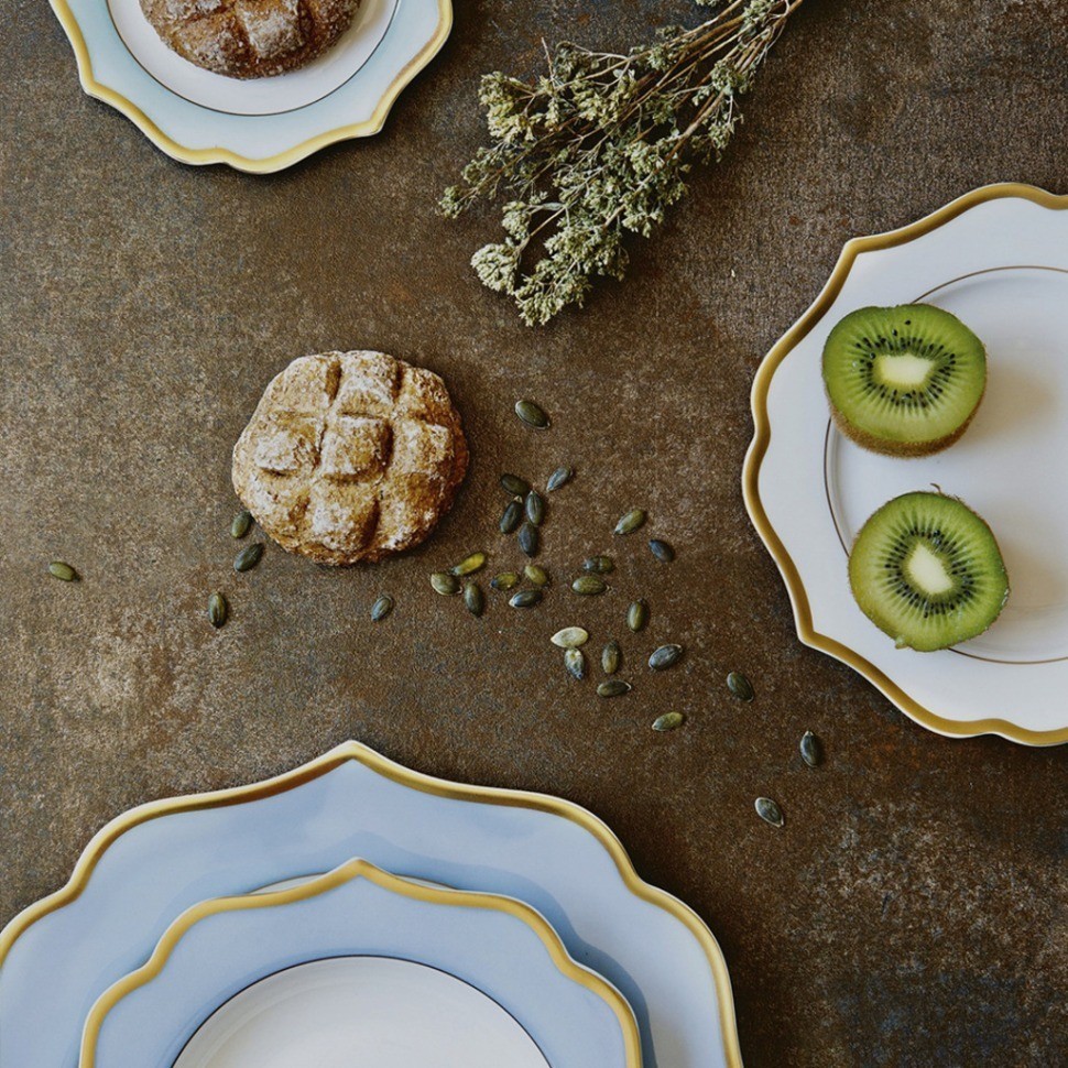 Тарелка LION005TY003265, 28 см, костяной фарфор, tiffany, ivory, gold, LE COQ