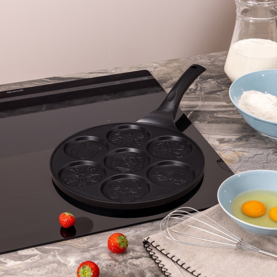 Сковорода agness "flower story" для оладий с антипригар.покрытием диаметр=26.5 см (932-031)