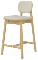 Стул полубарный с обивкой saga, рогожка, бежевый (76419)