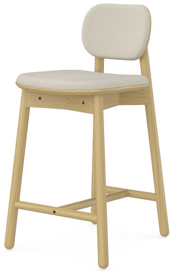 Стул полубарный с обивкой saga, рогожка, бежевый (76419)