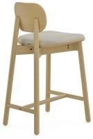 Стул полубарный с обивкой saga, рогожка, бежевый (76419)