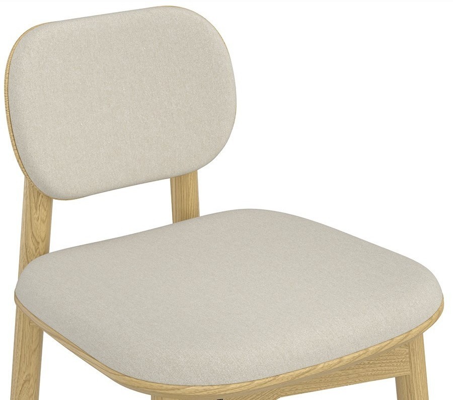 Стул полубарный с обивкой saga, рогожка, бежевый (76419)