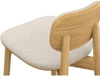 Стул полубарный с обивкой saga, рогожка, бежевый (76419)