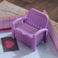 Деревянный кукольный домик &quot;Лолли&quot;, с мебелью 10 предметов в наборе, для кукол 12 см (10169_KE)