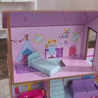 Деревянный кукольный домик &quot;Лолли&quot;, с мебелью 10 предметов в наборе, для кукол 12 см (10169_KE)