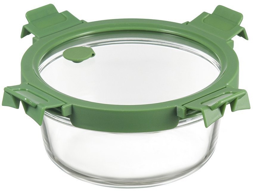 Контейнер для запекания и хранения круглый с крышкой, 650 мл, зеленый (75149)