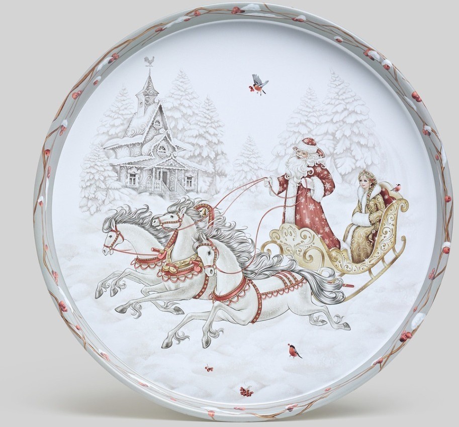 Поднос сервировочный agness "морозко" 33*2,1 см (898-239)