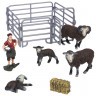 Фигурки животных серии "На ферме": семья баранов, фермер, ограждение (набор из 6 предметов) (MM215-331)