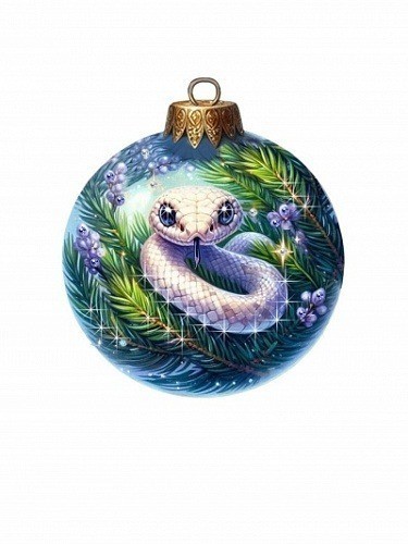 Новогодний шар Лиловое зазеркалье с кристаллами Swarovski (3122)