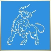 Картина Бык 30х30 с кристаллами Swarovski (2352)