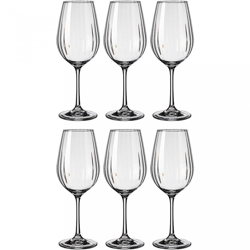 Набор бокалов для вина из 6 штук "waterfall" 450 мл Crystalex (674-789)