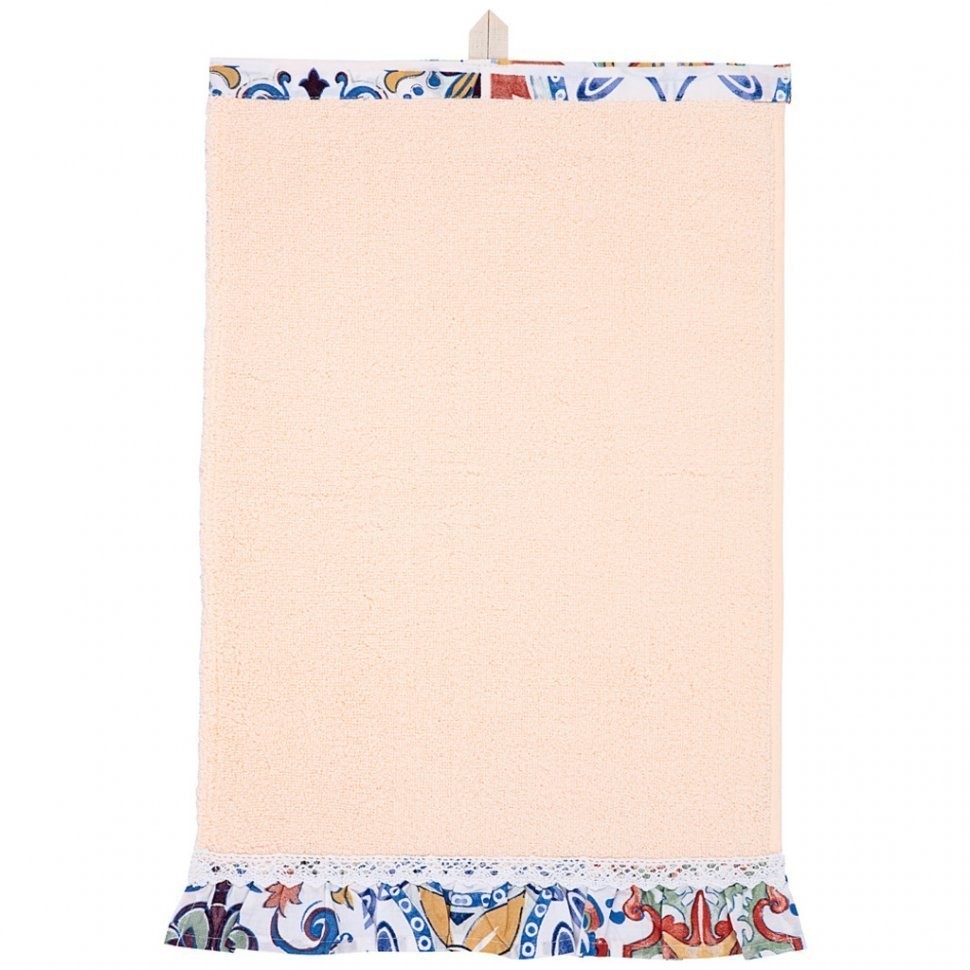 Полотенце махровое "шибби шик" 30х50см ,персиковый, 100%хлопок SANTALINO (850-460-34)