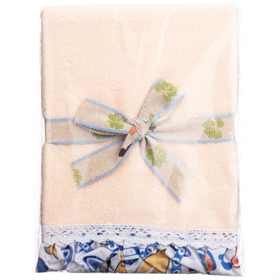 Полотенце махровое "шибби шик" 30х50см ,персиковый, 100%хлопок SANTALINO (850-460-34)