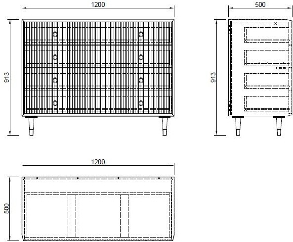 Комод с выдвижными ящиками 120*50*91см (TT-00003835)