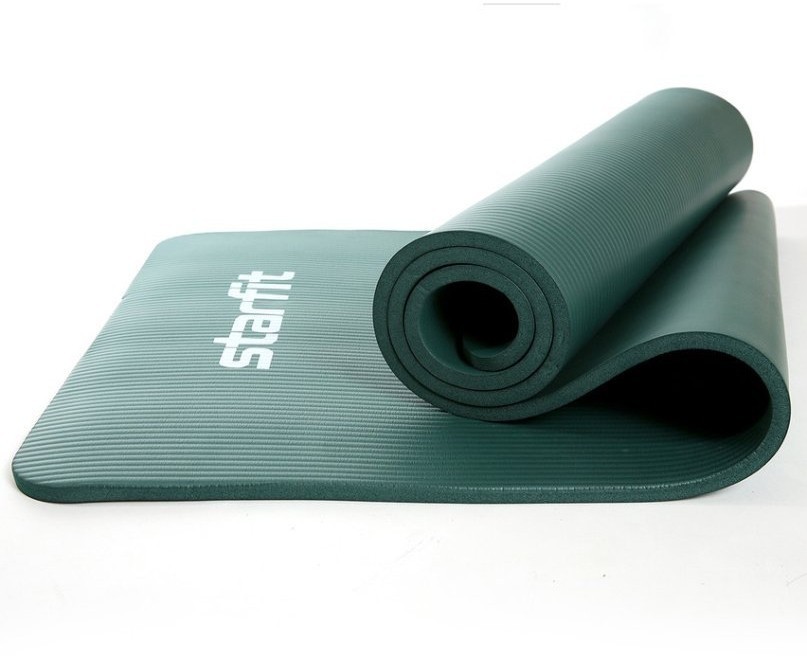 Коврик для йоги и фитнеса FM-301, NBR, 183x61x1,2 см, изумрудный (2105117)
