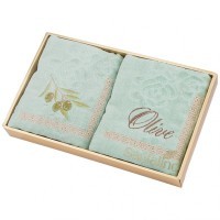 Набор полотенец махровых из 2-х шт 40х70см, &quot;олива&quot;100%х\б, зелёный SANTALINO (850-331-30)