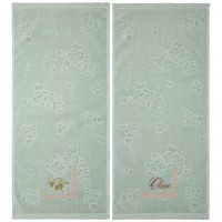 Набор полотенец махровых из 2-х шт 40х70см, &quot;олива&quot;100%х\б, зелёный SANTALINO (850-331-30)