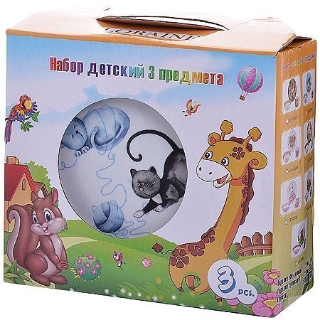 Детский набор 3 предмета "Кошка" LR (х12) " (26092)