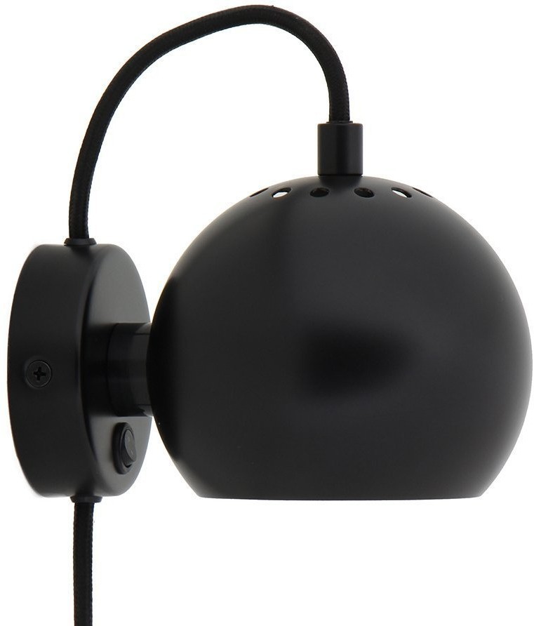 Лампа настенная ball, D12 см, черная матовая (70056)