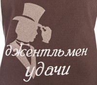 Фартук  &quot;джентельмен удачи&quot;, 50% х/б 50% пэ, коричневый SANTALINO (850-638-6)